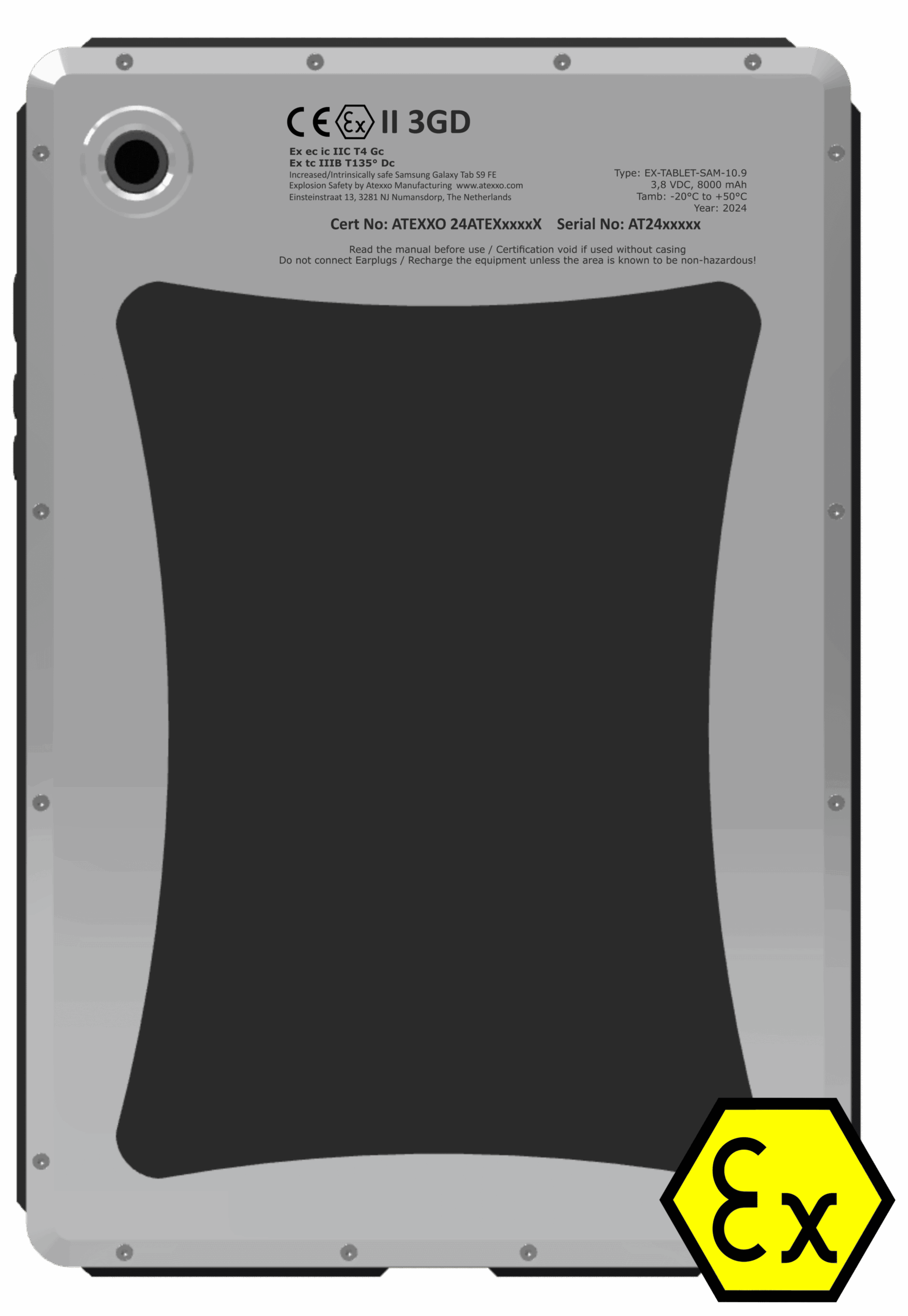 Explosion Proof Samsung Galaxy Tab S9 FE (Ex Zone 2) (back)