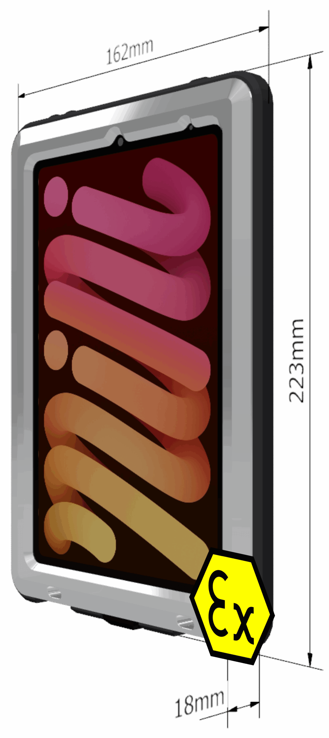 Explosion Proof iPad Mini 7 (Ex Zone 2) (dimensions)