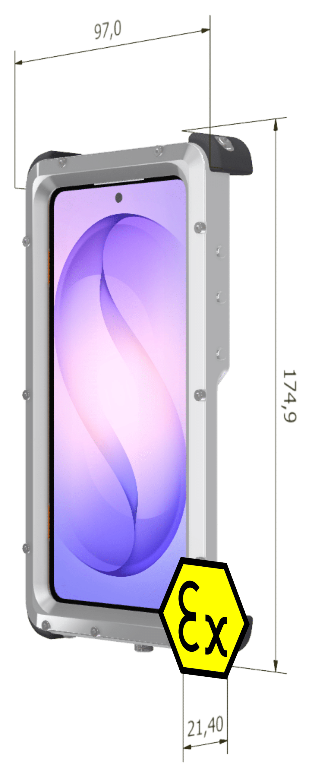 Atex mobile phone Samsung Galaxy S26 Zone 1 size